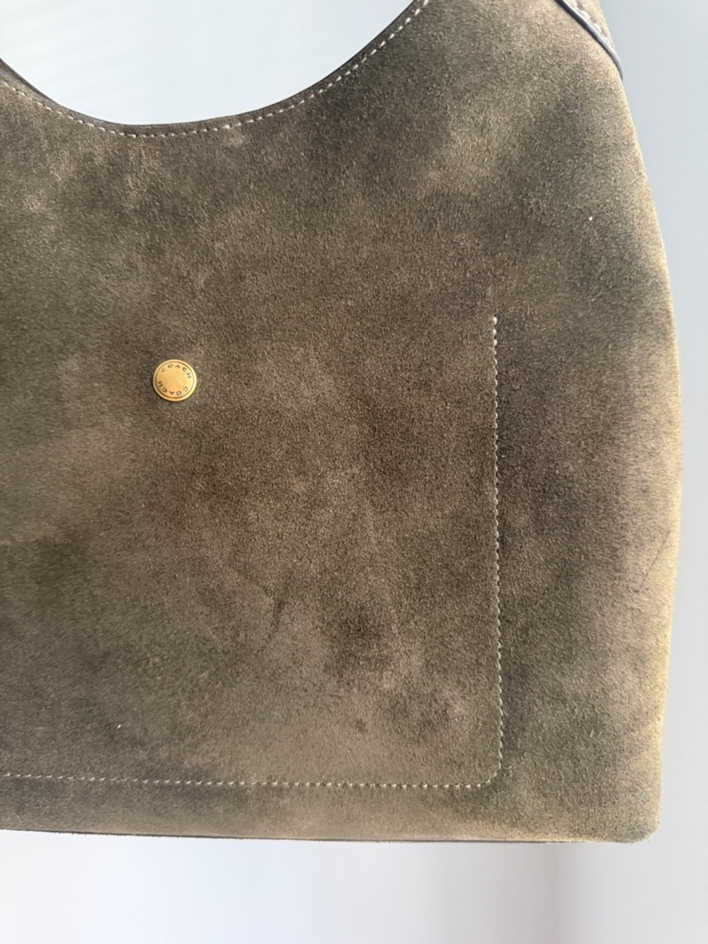Brass and Olive Coach Brooklyn Shoulder Bag 28 - Picture 6 of 12